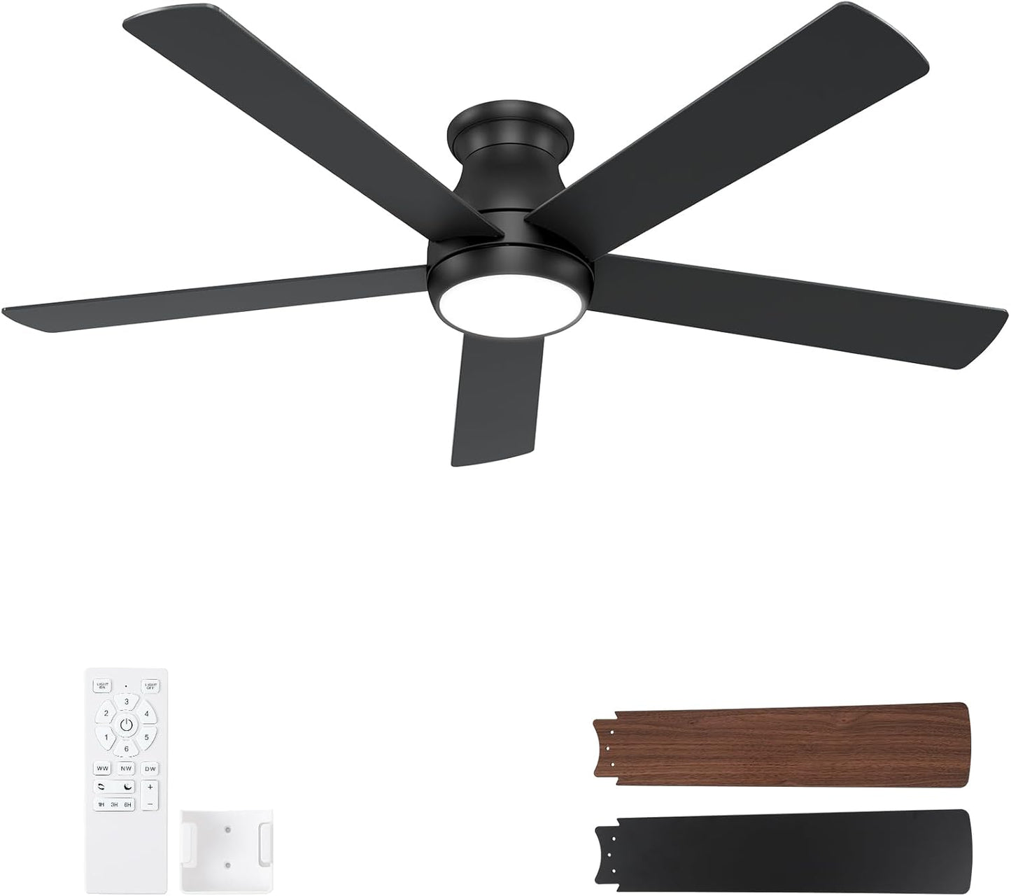 60 Inch Black Ceiling Fan with Lights and Remote for Any Room