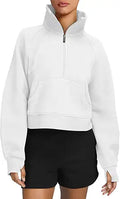 LASLULU Womens Fleece Lined 1/2 Zipper Pullover Sweatshirt
