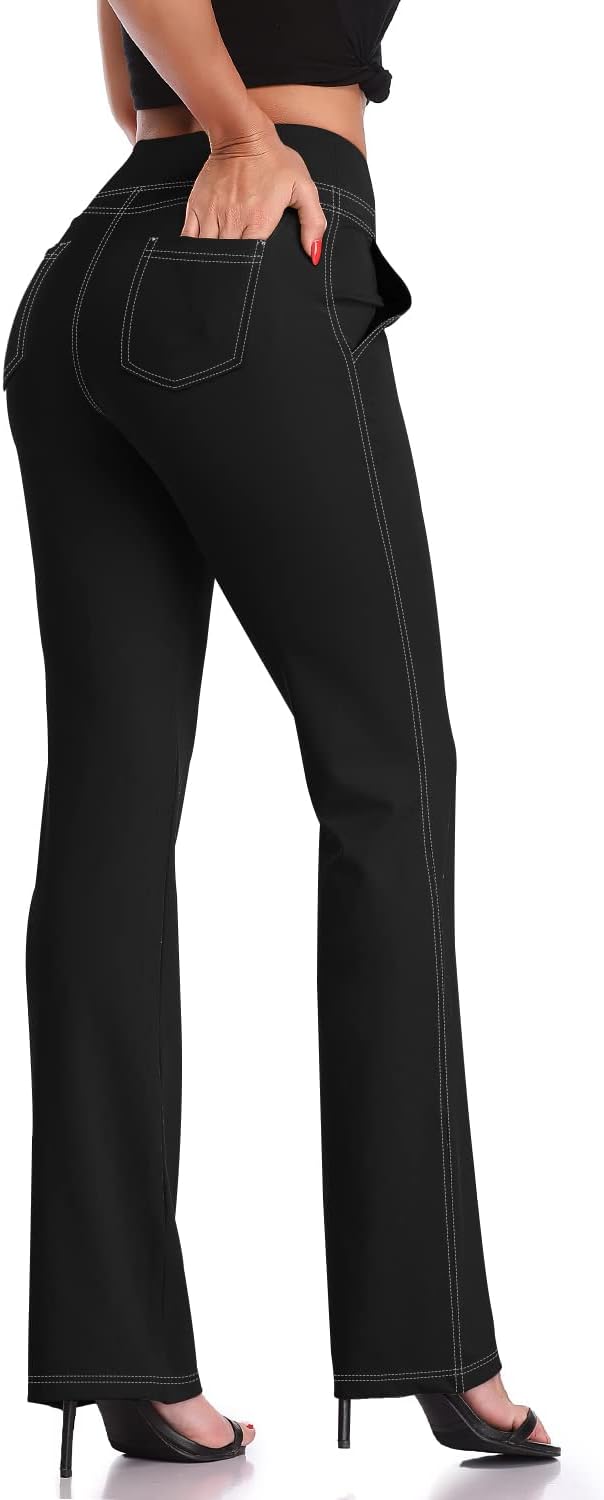 DAYOUNG Bootcut Yoga Pants for Women with Tummy Control