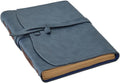 Leather Journal Notebook 8x10 in Large Size - Vintage Navy Blue