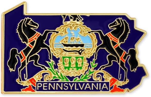 Pennsylvania State Shape Flag Lapel Pin for Proud Locals