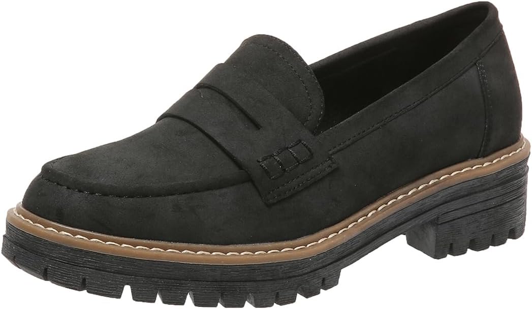 Womens Loafers Shoes Platform Chunky Penny Loafer for Comfort
