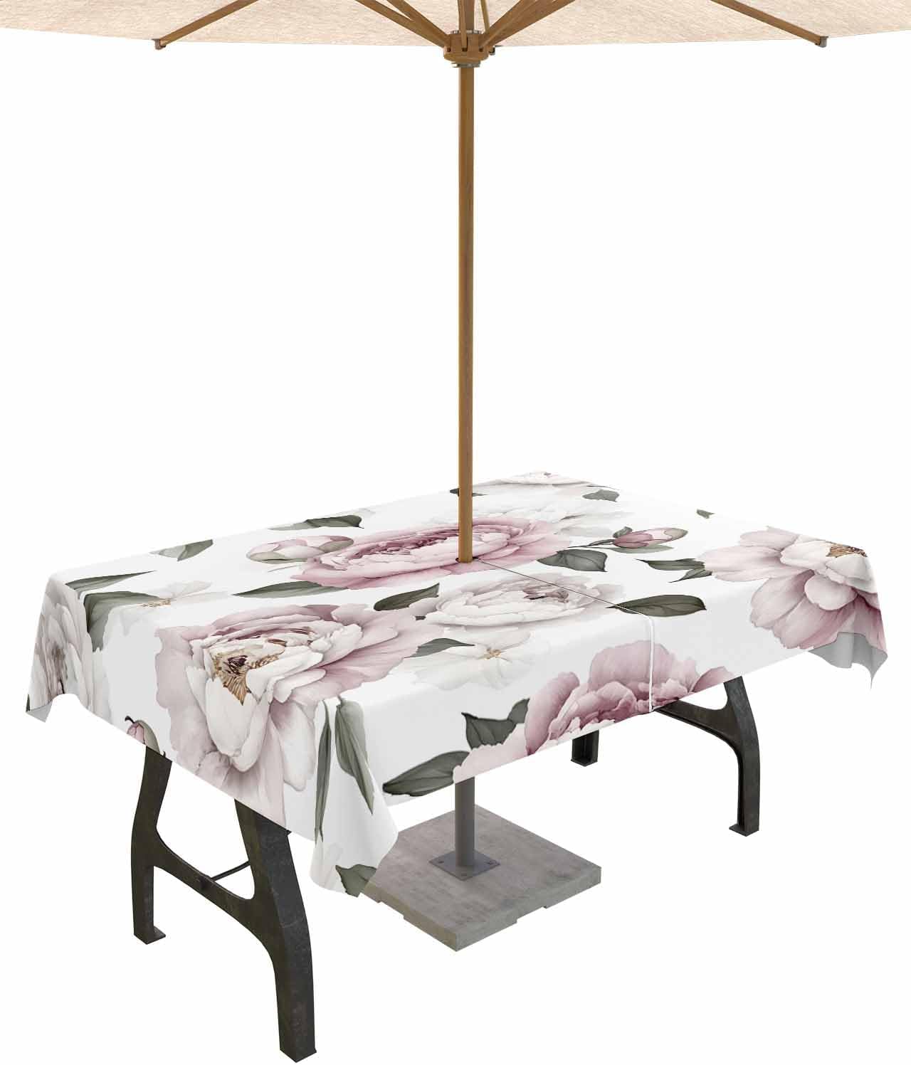 Spillproof Spring Pink Tablecloth for Outdoor Dinners
