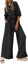 Women Trendy Rompers Wide Leg Long Sleeve Jumpsuit - Casual Backless