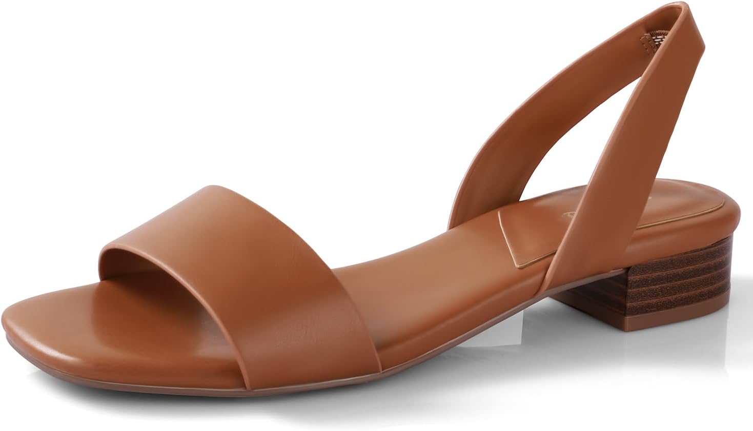 Ankis Low Heel Women Sandal Square Open Toe Comfortable Slide