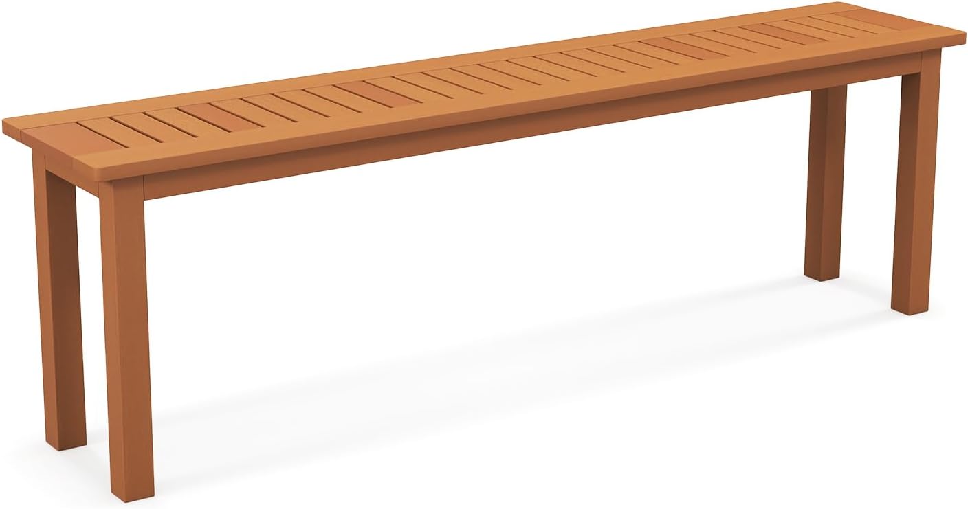 Tangkula Outdoor Wood Bench: Stylish 59in Patio Dining Solution