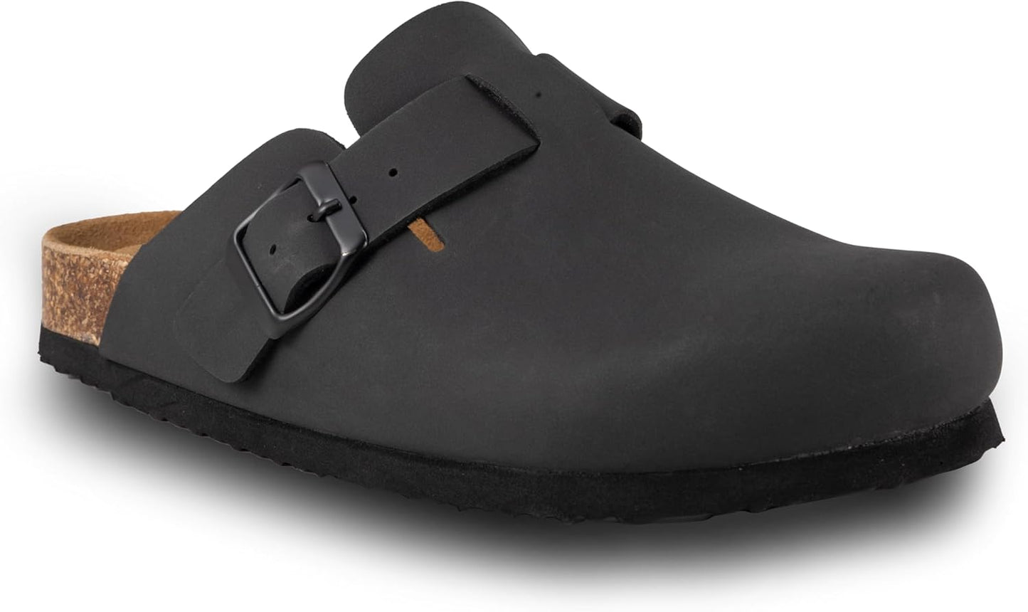 Women's Suede Clogs Slip-On Buckle Slides for All-Day Comfort