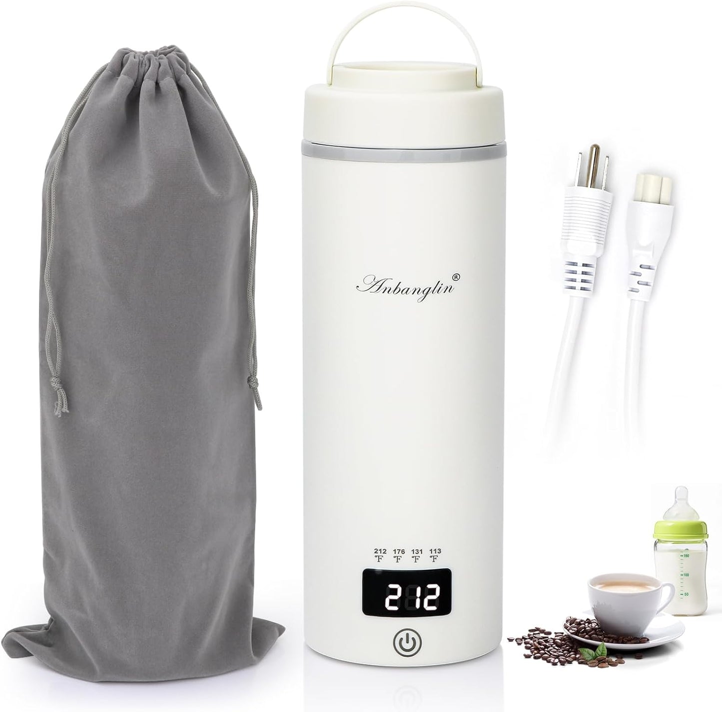 Anbanglin Portable Electric Kettle: Fast Boil, 4 Temp Ctrl, Travel Friendly