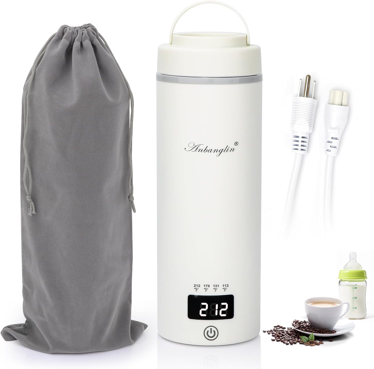 Anbanglin Portable Electric Kettle: Fast Boil, 4 Temp Ctrl, Travel Friendly