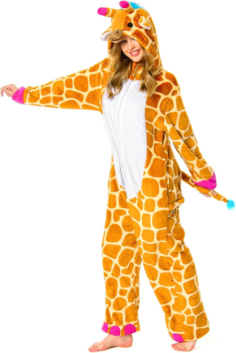 OLAOLA Adult Onesie: Funny Giraffe Costume for Cozy Fun