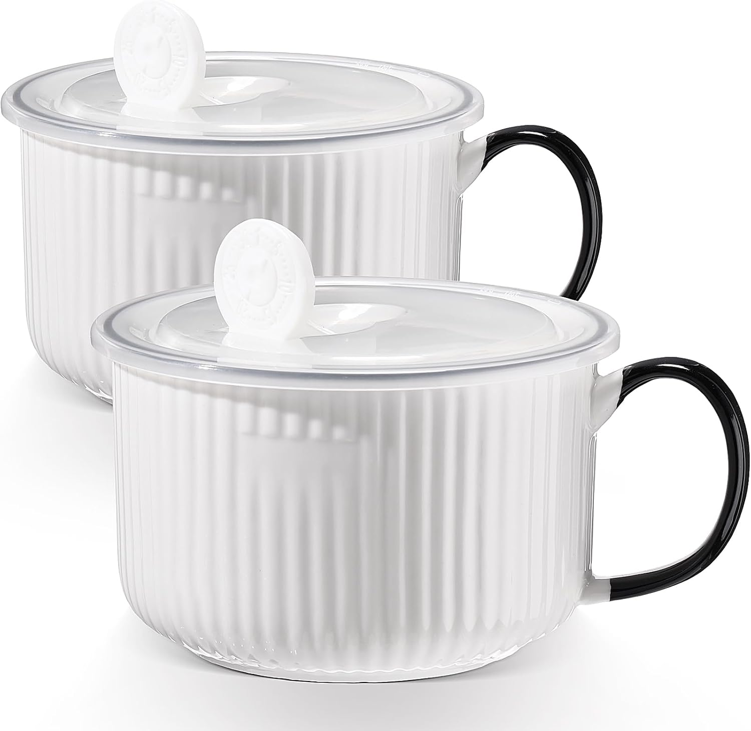SiliFine 2 Pcs Ceramic Soup Bowls - Microwave & Dishwasher Safe