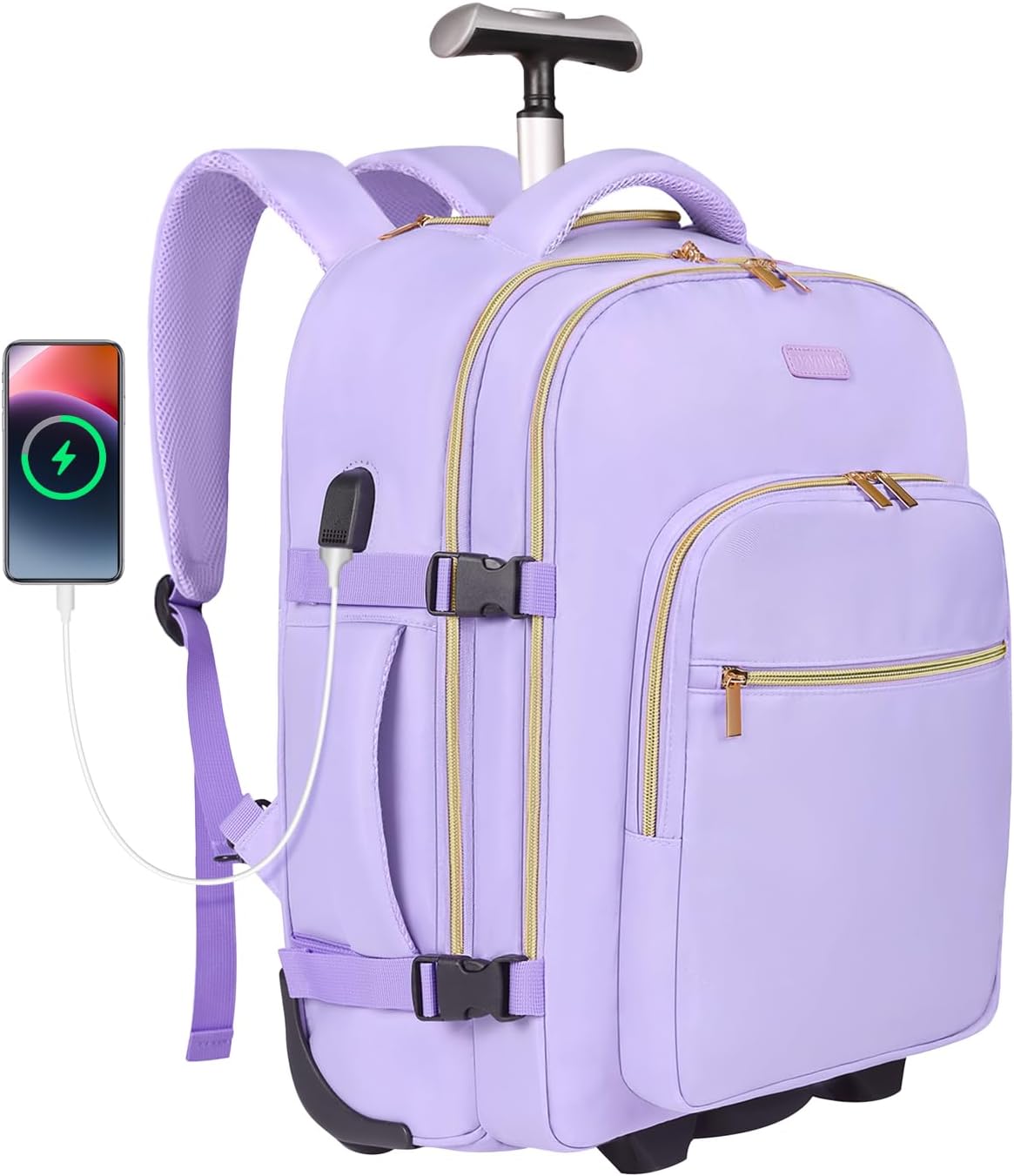 Rolling Backpack for Women with Wheels - Stylish Travel Companion