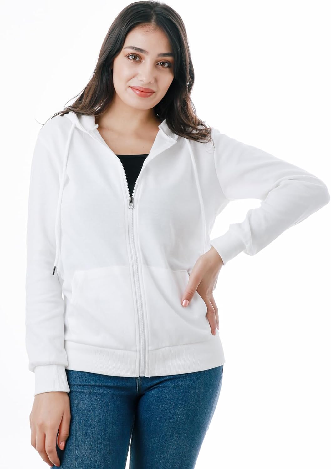 GIVON Zip Up Hoodie: Lightweight & Thin for Plus Size Women