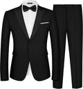 MAGE MALE Men's 2 Piece One Button Slim Fit Tuxedo Suit - Includes Bow
