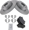 TRQ Rear Brake Pad & Rotor Kit Compatible with Audi A3 and VW Jetta