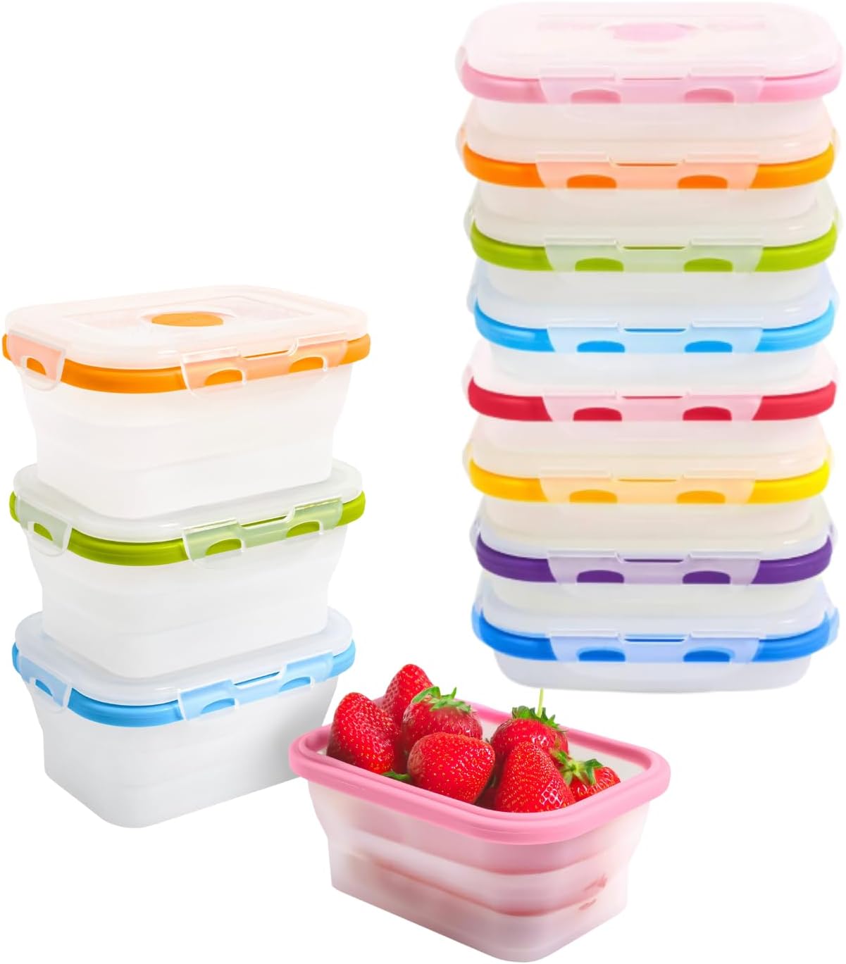 Small Collapsible Silicone Containers for Snacks and Travel