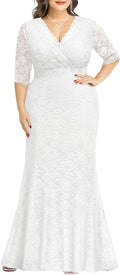 Wedding Dresses for Bride Plus Size Mermaid Lace Evening Gown