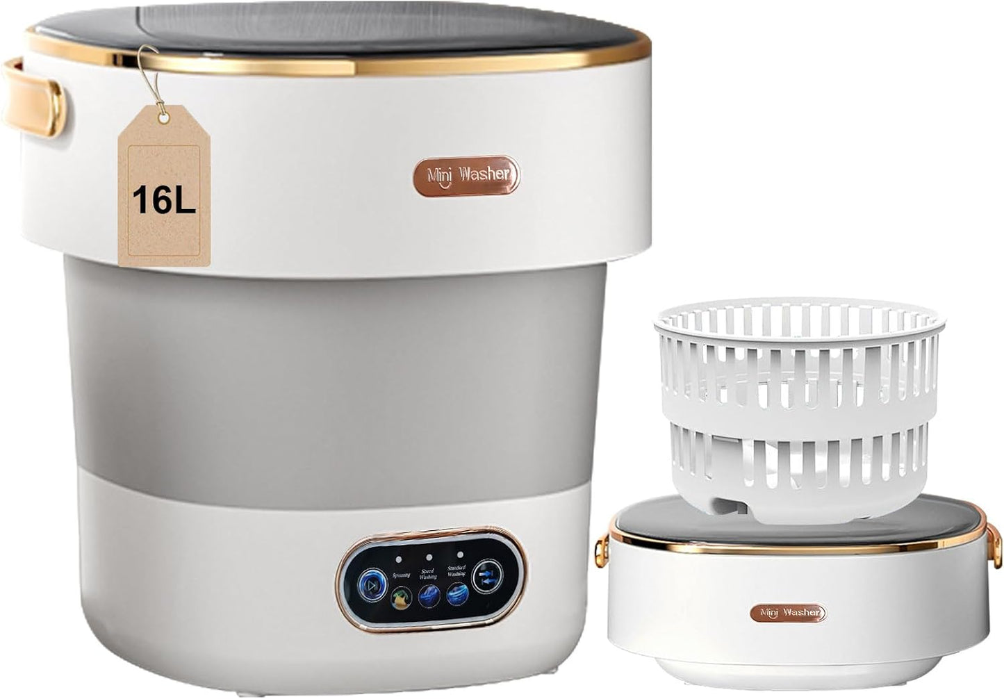 Portable Washing Machine with Spin Basket for Small Clothes