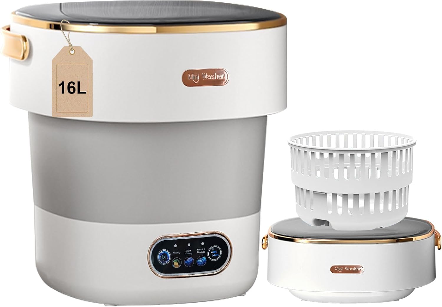 Portable Washing Machine with Spin Basket for Small Clothes