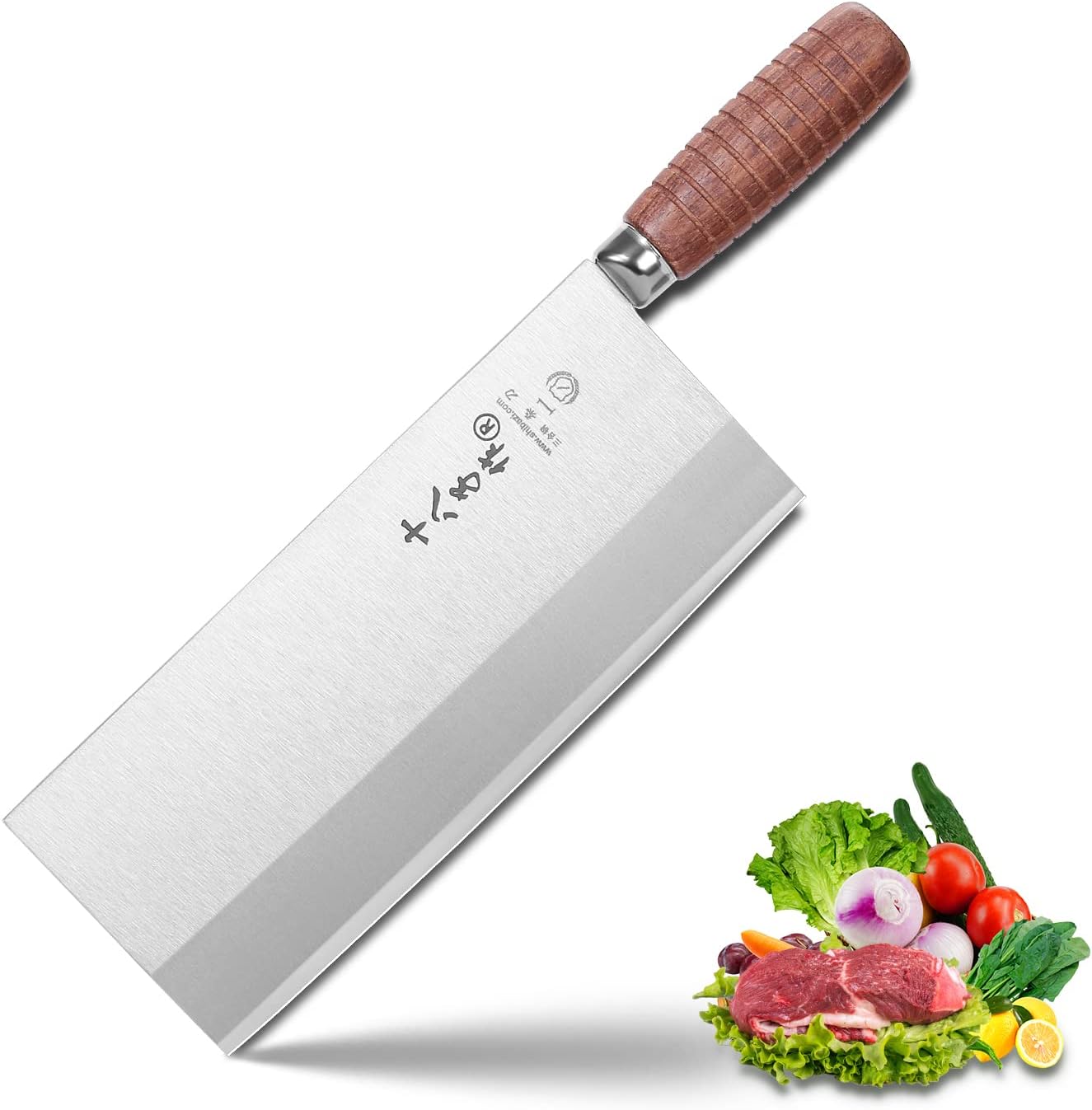 Professional Chef Knife with Non-stick Coating and Wooden Handle
