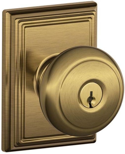 SCHLAGE F51A Andover Knob with Addison Trim Keyed Entry Lock