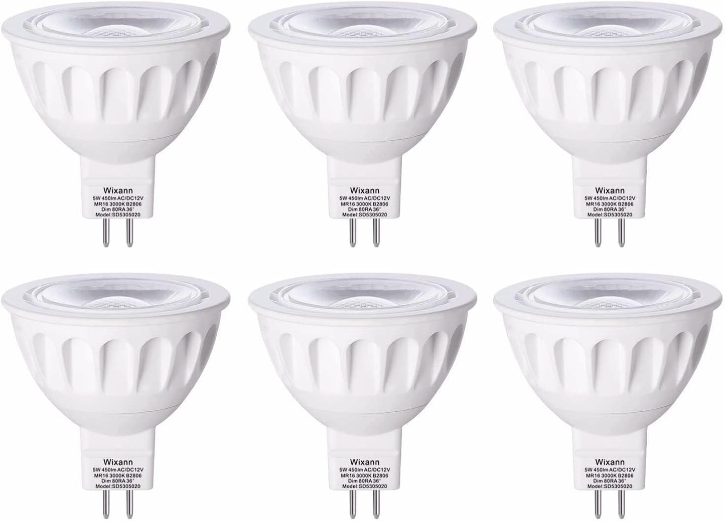 MR16 LED Bulbs Dimmable 5W 3000K Soft Warm White 6 Pack