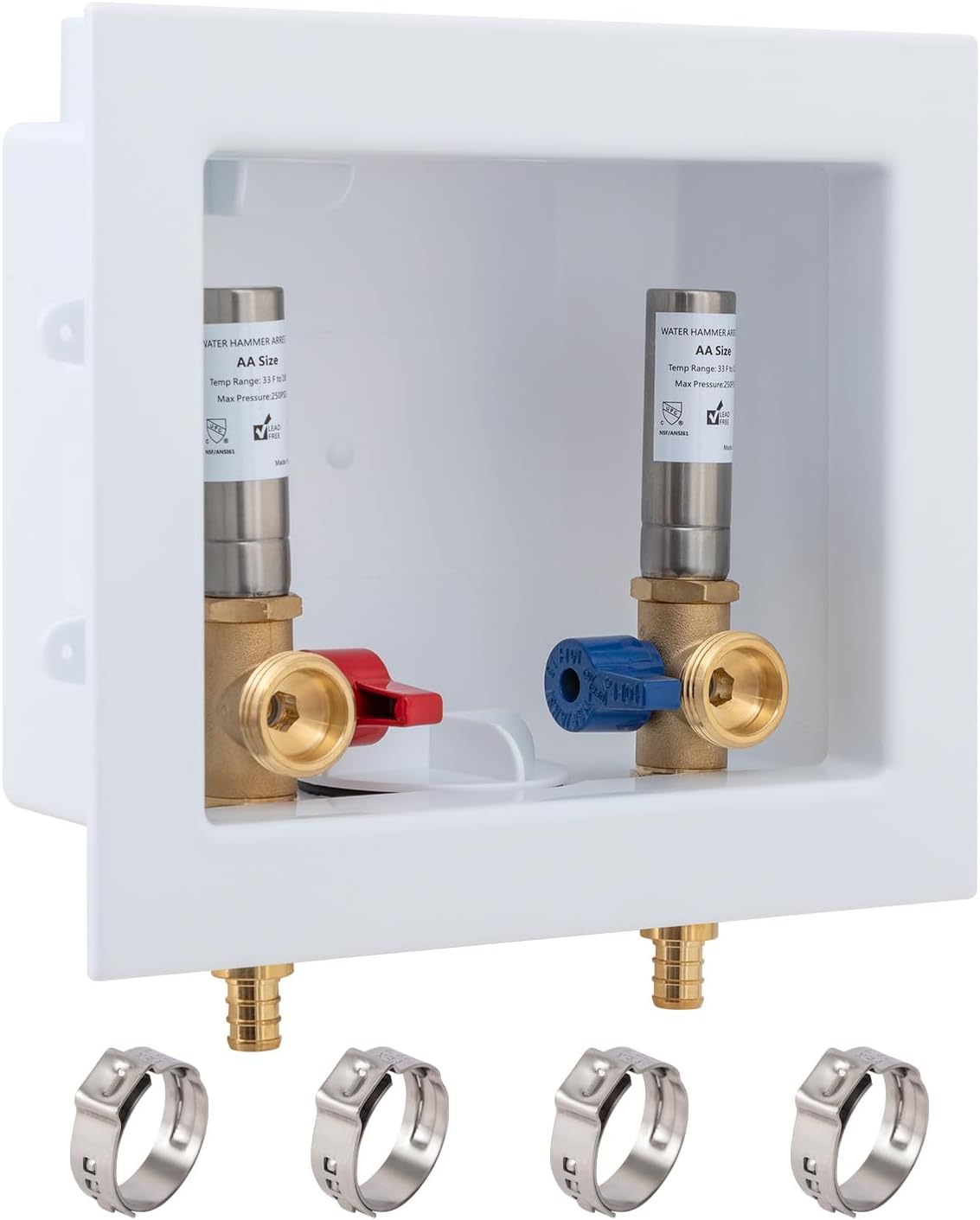 SUNGATOR Washing Machine Outlet Box with Hammer Arrestor and Valves