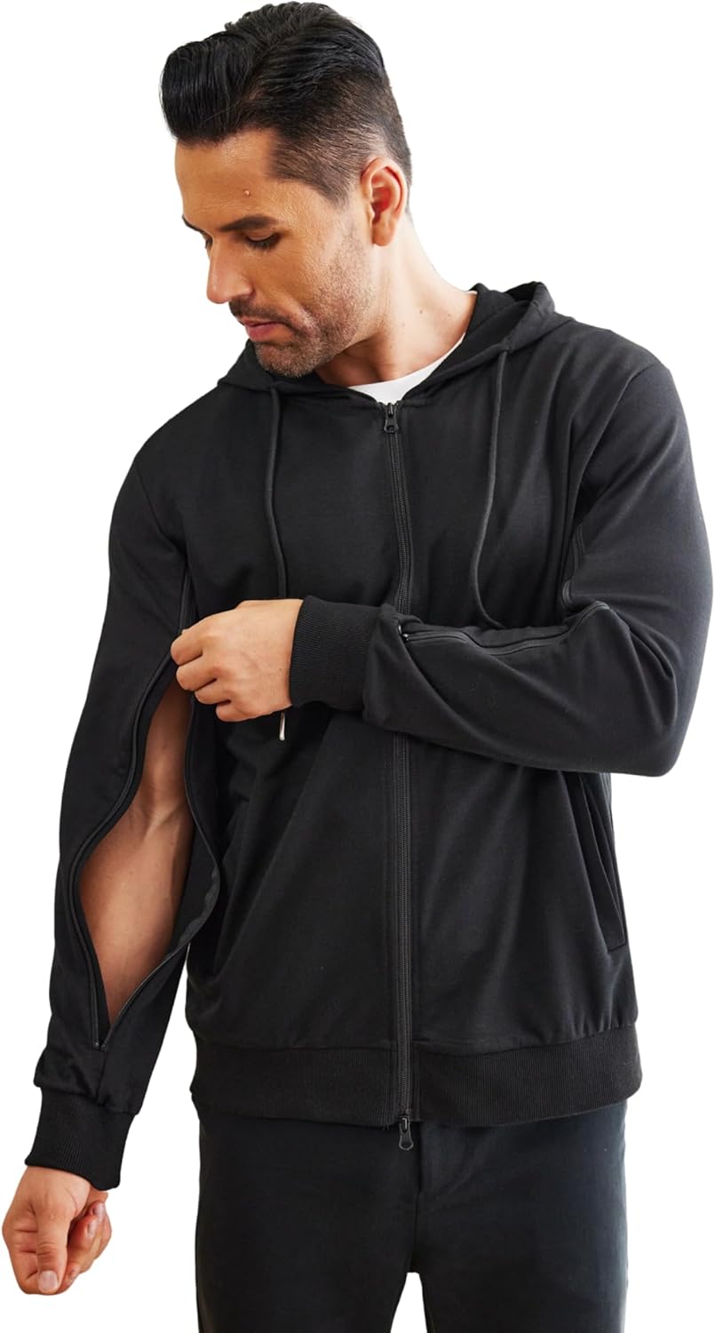 Deyeek Dialysis Sweatshirts with Arm Zipper for Comfort