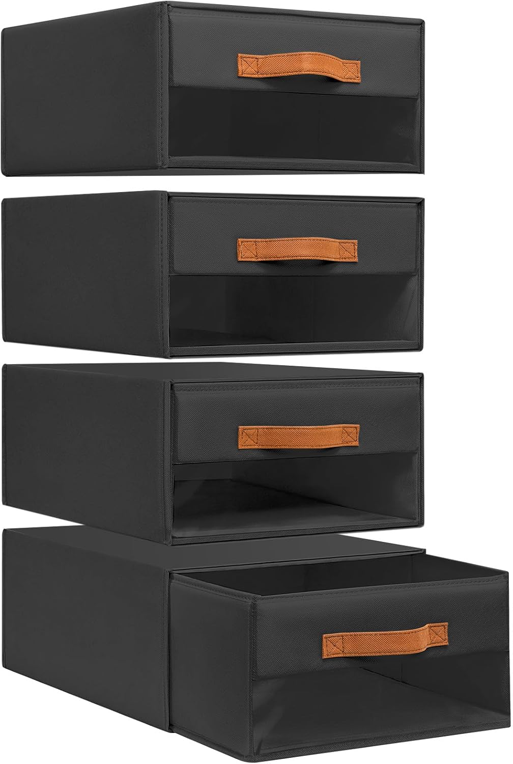 DIMJ Foldable Storage Bins with Drawers for Closet Organization