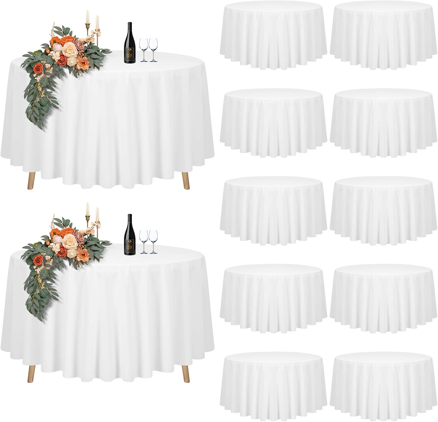 12 Pack Waterproof Polyester Tablecloths for All Occasions