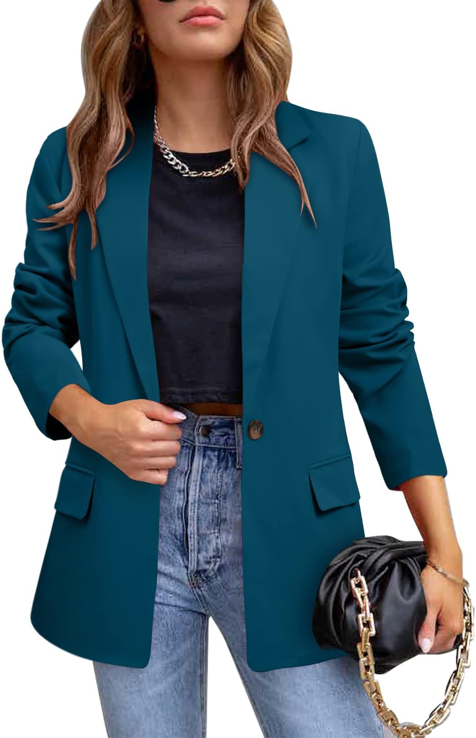 CRAZY GRID Womens Casual Blazer Jacket for Work and Office Style