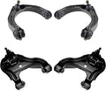 TRQ 4 Piece Front Upper & Lower Control Arm Ball Joint Kit Compatible