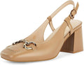 Womens Slingback Block Heels Closed Square Toe Dress Work Shoes Design