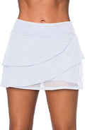 Aleumdr Women's Waistband Layered Swimdress Ruffle Swim Skirt
