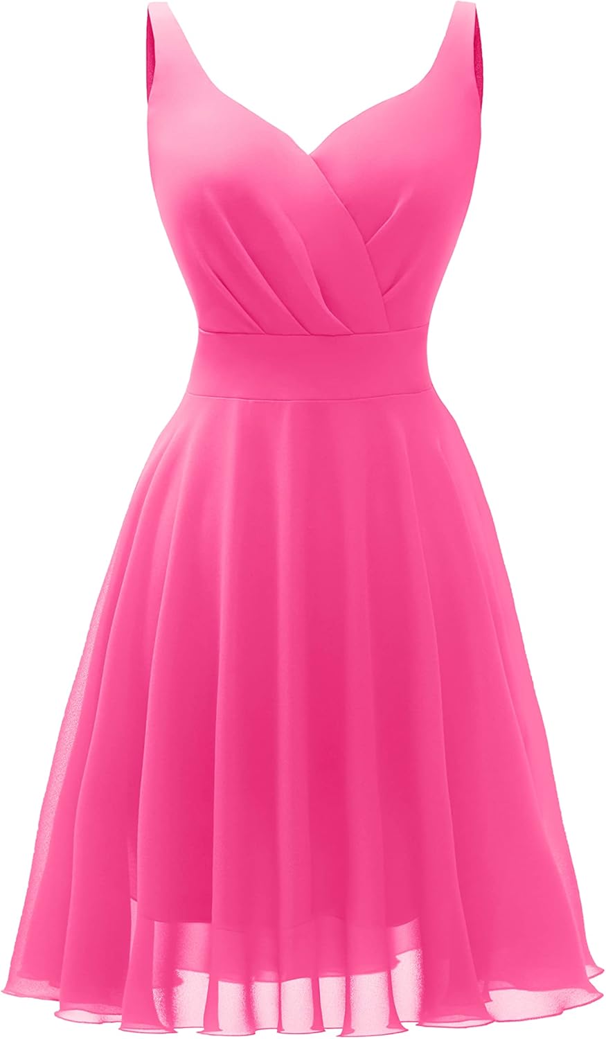 Dressever Summer Cocktail Dress with V-Neck and Spaghetti Straps
