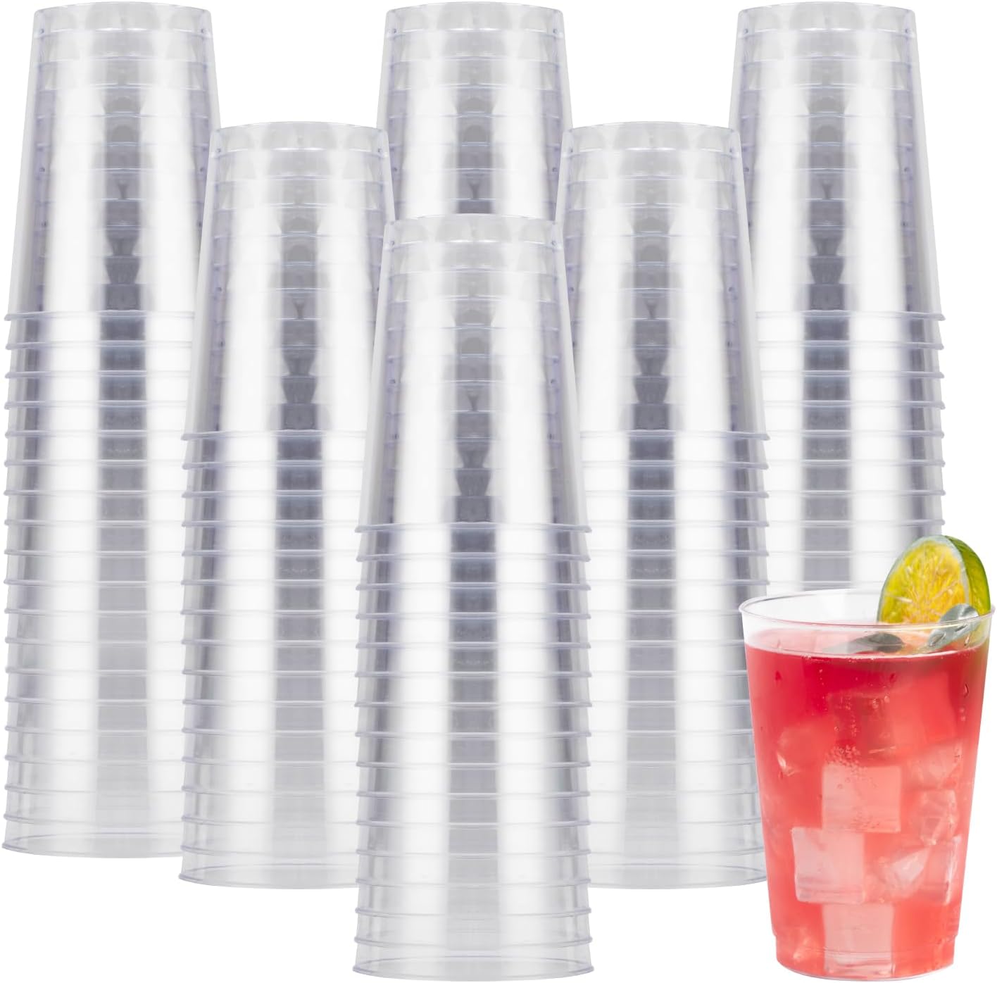 10oz Clear Plastic Cups for Party - 200PCS Disposable Tumbler