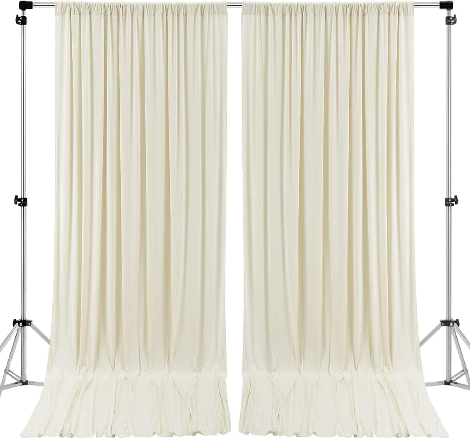 10x8 IFR Polyester Drapes - Elegant Ivory Wedding Curtains