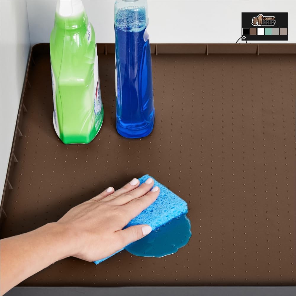 GORILLA GRIP Waterproof Silicone Under Sink Mat for Kitchen
