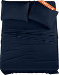 Full Bed Sheets Set Pack of 10 - Brushed Microfiber Full Sheets - Navy