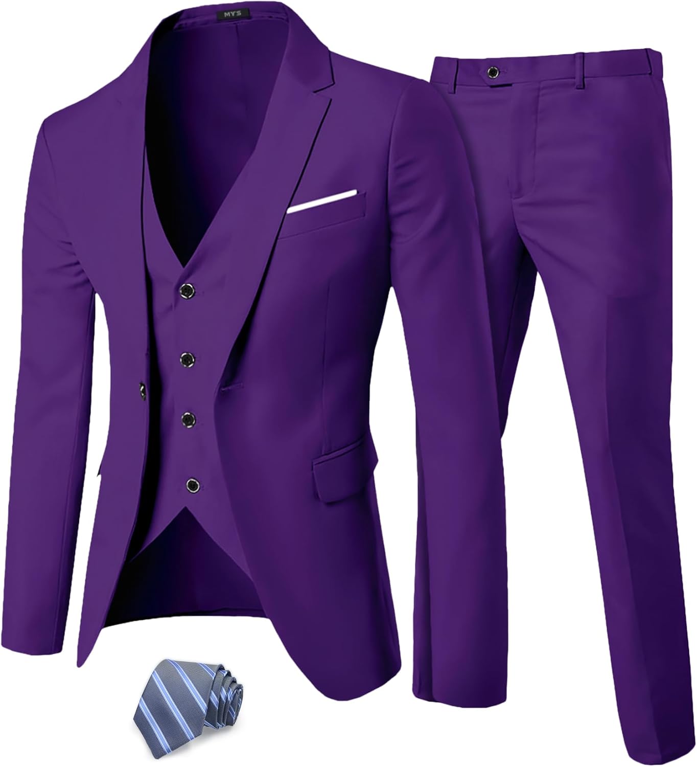 MY'S Men's 3 Piece Suit Set with Tie for Perfect Occasions