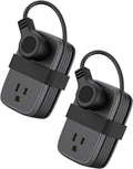 2 Pack Travel Power Strip with USB C Port - Compact 4FT Wrap Cord