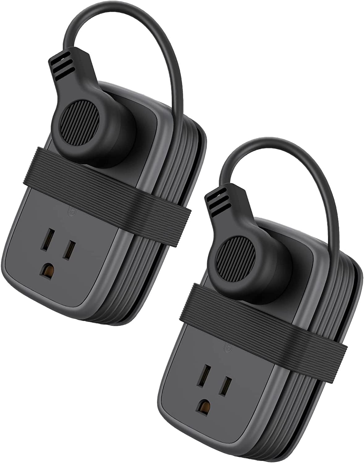 2 Pack Travel Power Strip with USB C Port for Easy Packing