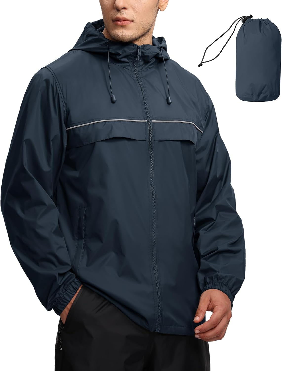 SWISSWELL Mens Waterproof Windbreaker Rain Jacket for Outdoor Use