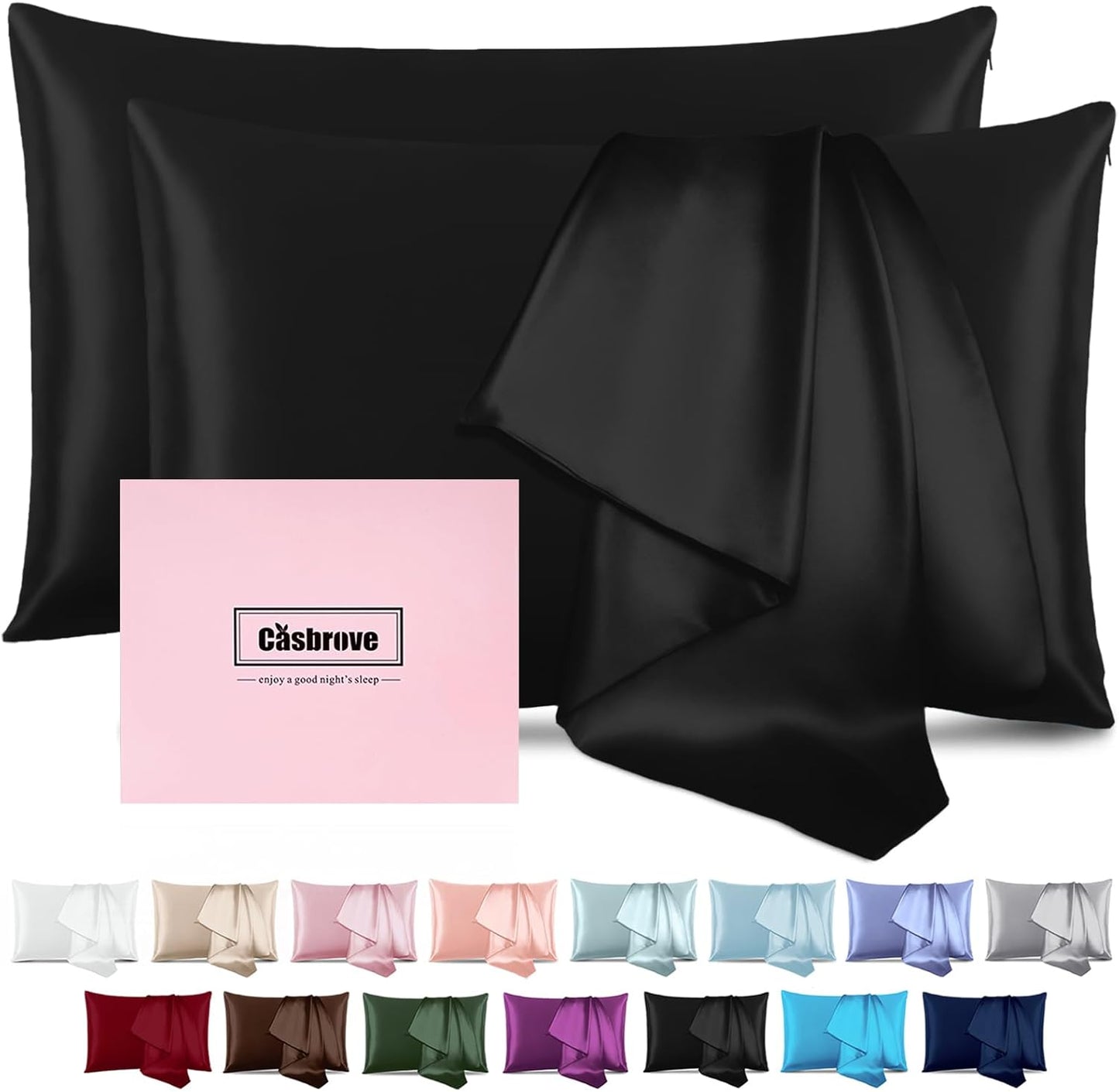 Silk Pillow Cases 2 Pack for Beauty Sleep and Skin Care
