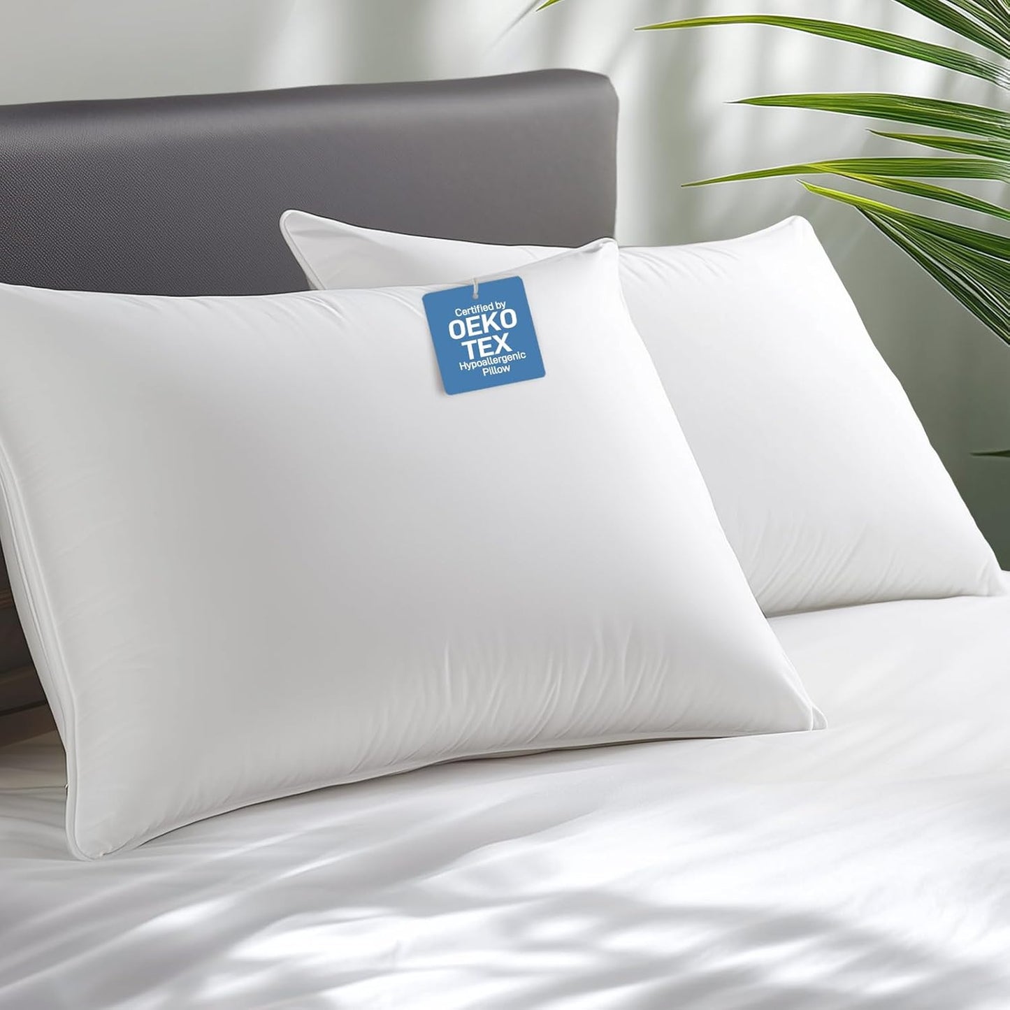 Hypoallergenic Bamboo Viscose Shell King Size Bed Pillows Set