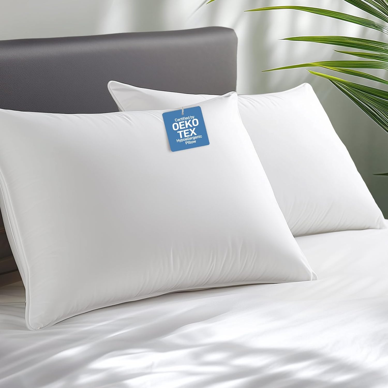 Hypoallergenic Bamboo Viscose Shell King Size Bed Pillows Set