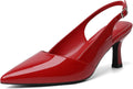 Mostrin Kitten Heels Slingback Pointed Closed Toe Pumps
