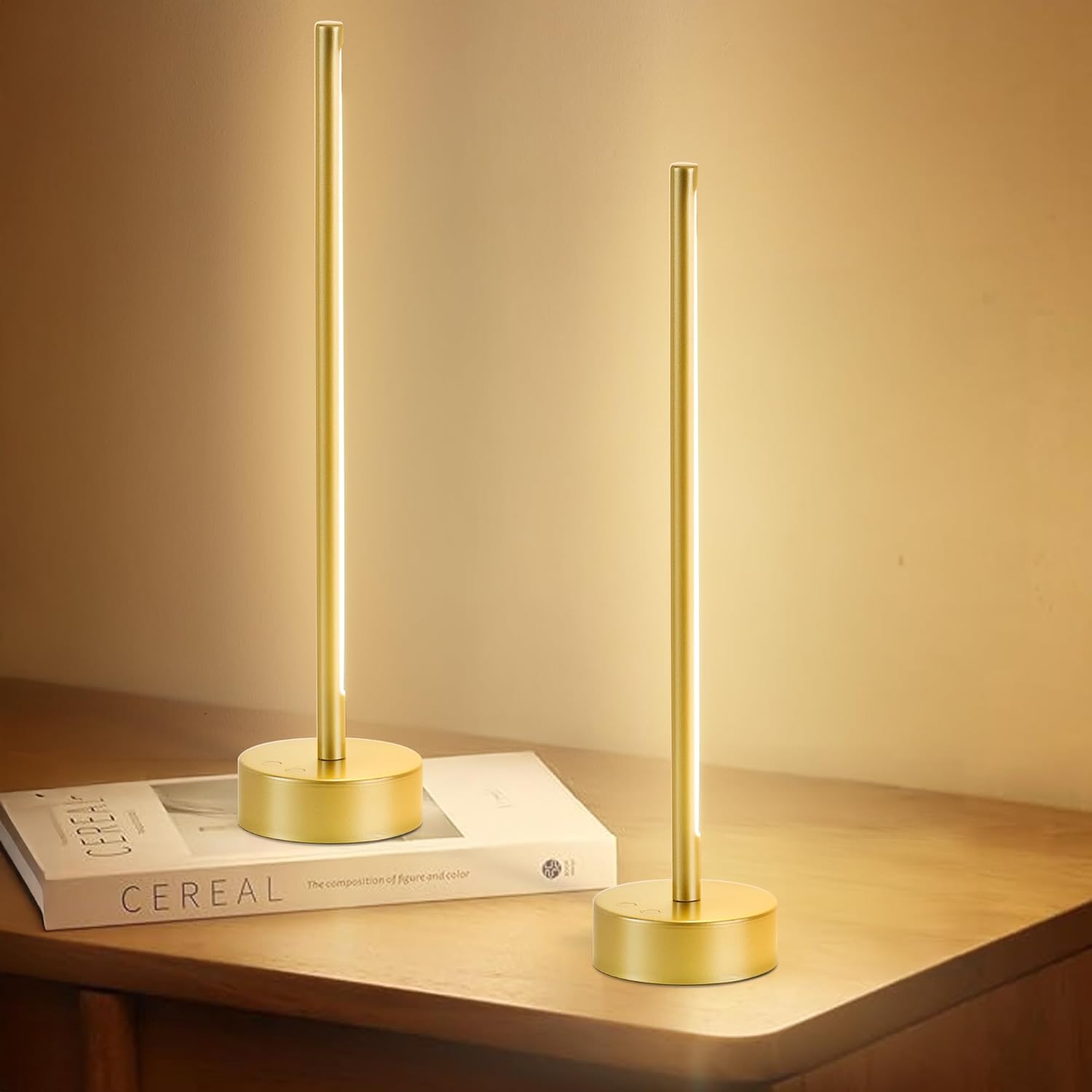 Cordless LED Table Lamp Set of Two for Modern Living Spaces