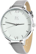 SK Dainty Leather Mesh Strap Women's Watch: Elegant Gift for Her
