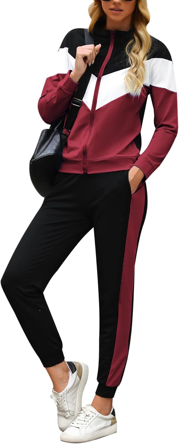 Marvmys Women's Tracksuit Set: Cozy Zip Up Jogger Outfit